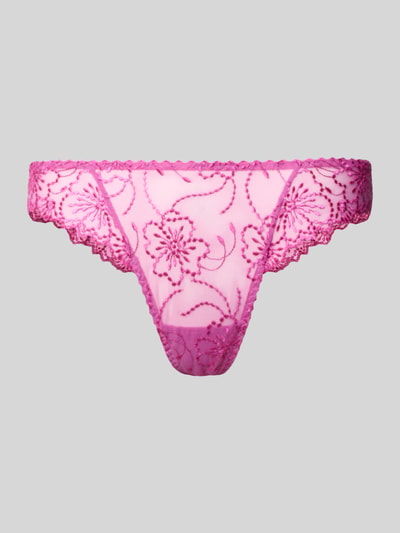 Productfoto, Slim Fit String in semitransparant design model 'Jane' van Marie Jo, elastische mix met katoen, florale allover-stitching