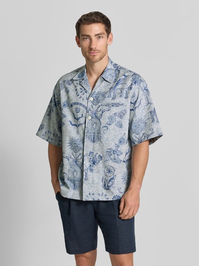 Scotch & Soda Modern Fit Freizeithemd mit Brustleistentasche Marine 4
