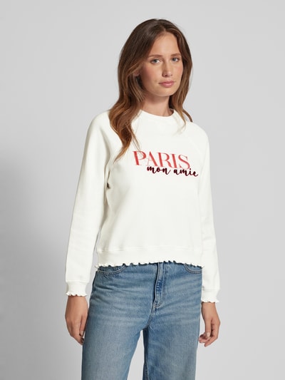 Rich & Royal Sweatshirt mit Statement-Print Offwhite 4