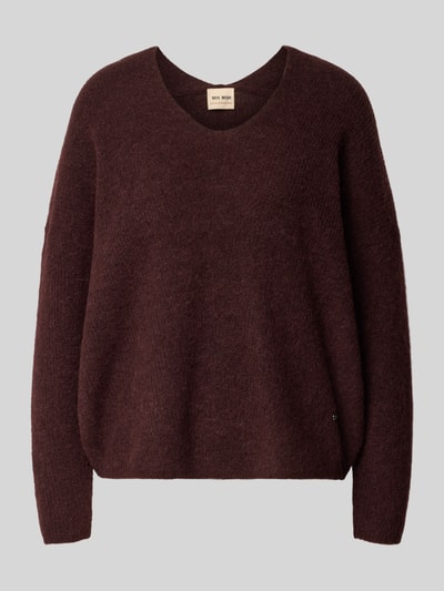 MOS MOSH Strickpullover aus Woll-Mix Modell 'THORA' Bordeaux 2