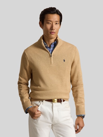 Polo Ralph Lauren Regular Fit Troyer aus reiner Baumwolle Camel 4