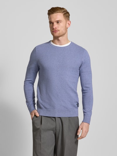 s.Oliver RED LABEL Regular Fit Strickpullover aus reiner Baumwolle mit Strukturmix Lavender 4