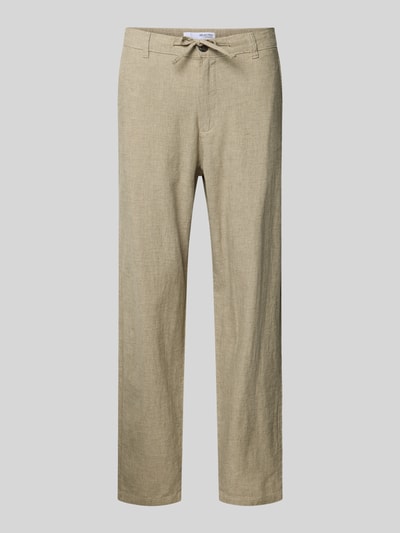 Selected Homme Slim Fit Hose aus Baumwoll-Leinen-Mix Modell 'BRODY' Mint 2