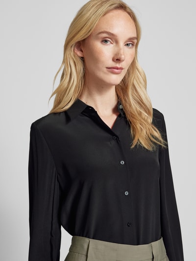 Marc Cain Zijden blouse met platte kraag Zwart - 3