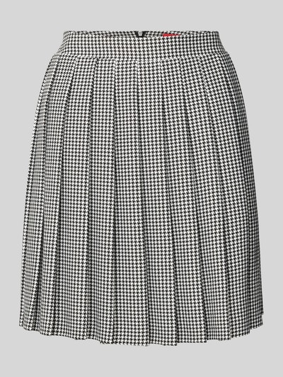 HUGO Spódnica mini plisowana ze wzorem w kratkę vichy model ‘RABALLI’ Czarny 1