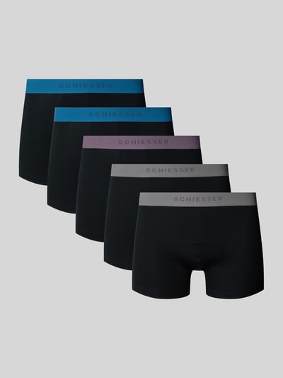 Schiesser Boxershort met label in band in een set van 5 stuks Zwart - 1