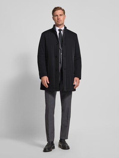 MCNEAL Lange jas met opstaande kraag en steekzakken Zwart - 1