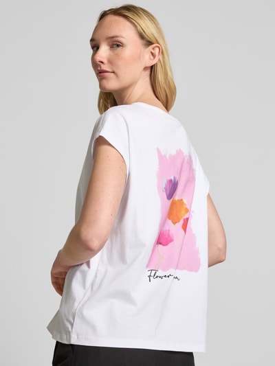 Smith and Soul T-shirt met stitching en ronde hals Wit - 3