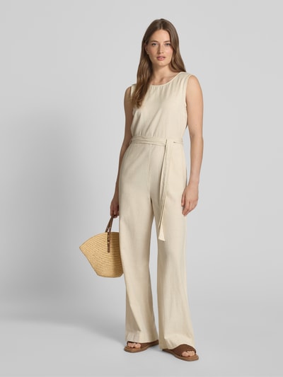 Vila Jumpsuit met druppelvormig rugdecolleté aan de achterkant Beige - 1