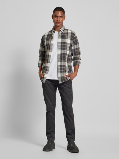 PME Legend Tapered fit chino met riemlussen, model 'American classic' Antraciet - 1