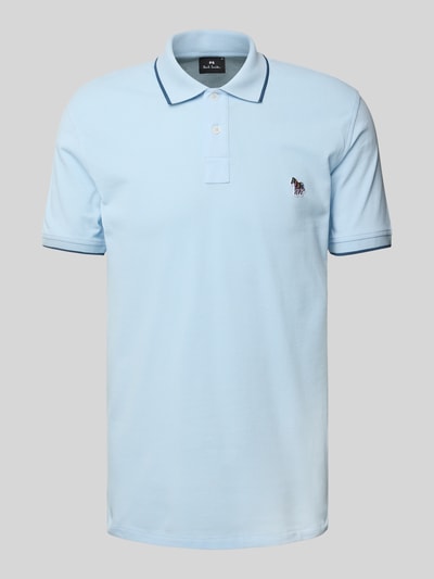 PAUL SMITH Regular Fit Poloshirt mit Motiv-Badge Hellblau 2