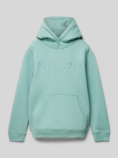 CARS JEANS Hoodie mit Label-Print Modell 'Smash' Mint 1