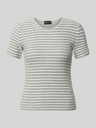 Produktfoto, T-Shirt aus Viskose-Mix mit Rundhalsausschnitt von Emporio Armani im Slim-Fit Allover-Look mit Strukturmuster in Grau