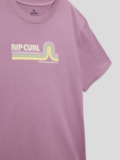 Rip Curl T-shirt z nadrukiem z logo Fiołkoworóżowy 2