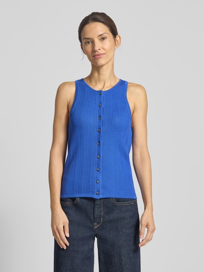 Selected Top z dzianiny o kroju regular fit z mieszanki wiskozy model ‘TRIXIE’ Królewski niebieski 4