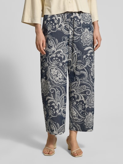 Brax Wide Leg Hose aus Baumwoll-Mix Modell 'MAINE S' Marine 4