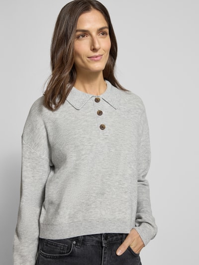 Vero Moda Regular fit pullover met polokraag, model 'EXCITING' Lichtgrijs gemêleerd - 3