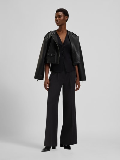 BOSS Orange Szerokie spodnie w kant  Czarny 1