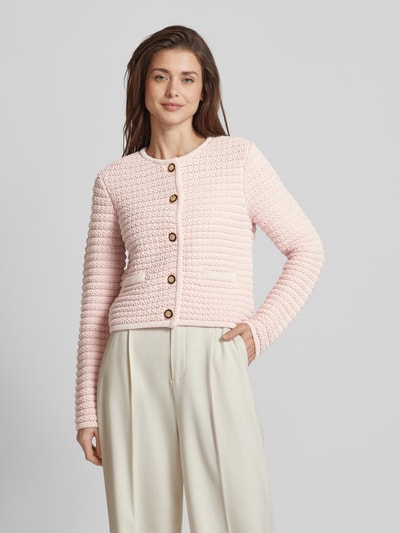 Jake*s Collection Strickjacke mit Strukturmuster Rosa 4