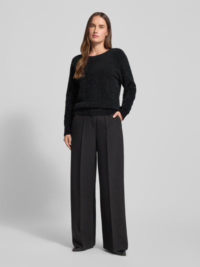 Christian Berg Woman Strickpullover aus Effektgarn mit Rundhalsausschnitt Black 1