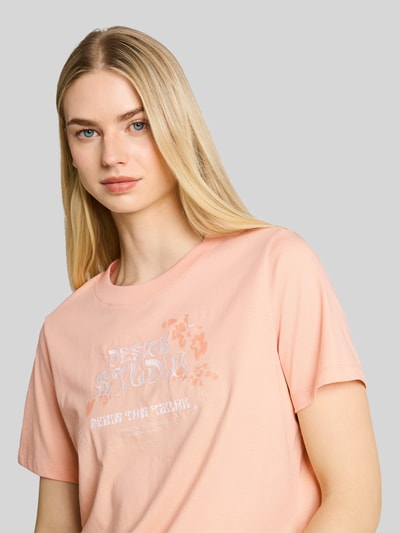 Tom Tailor Denim Regular Fit T-Shirt aus reiner Baumwolle Apricot 3