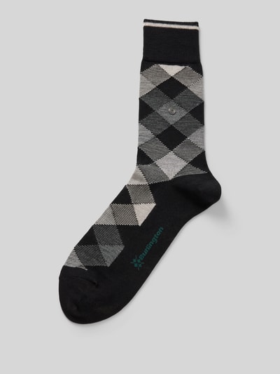 Burlington Socken mit Label-Detail Modell 'NEWCASTLE' Black 1