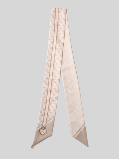 Produktfoto, Bandeaux mit Logo-Charm von Guess in Beige mit rechteckiger Passform, Allover-Logo-Print, Motiv-Print, 8 cm Breite, 145 cm Länge