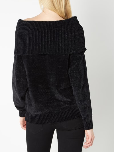 Vila Off Shoulder Pullover aus Samtgarn Black 4