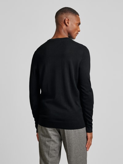 Christian Berg Men Gebreide pullover met V-hals Zwart - 5