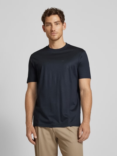 Emporio Armani T-Shirt mit geripptem Rundhalsausschnitt Marine 4