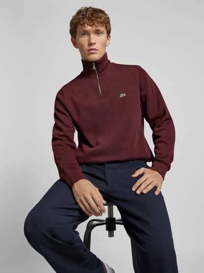 Lacoste Gebreide pullover met opstaande kraag Bordeaux - 3