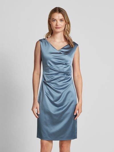 Vera Mont Cocktailkleid mit Wasserfall-Ausschnitt Rauchblau 4