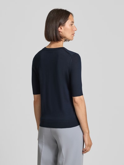 BOSS Sweter o kroju regular fit z czystej żywej wełny model 'FARBELLA' Granatowy 5