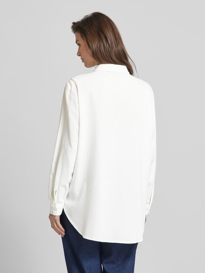 Vero Moda Blouse van een mix van viscose en linnen in effen design Wit - 5