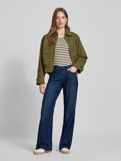 Angels Stoffen broek in 5-pocketmodel, model 'Ornella' Donkerblauw - 1