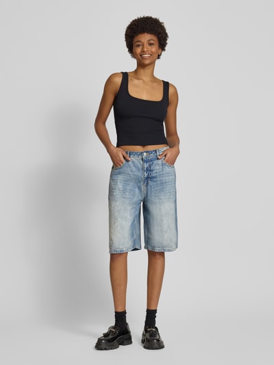 Review Baggy Fit Jeans Shorts im 5-Pocket-Design - Jorts Bleu 1