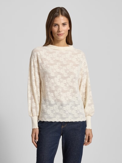 Zero Pullover met ballonmouwen Ecru - 4