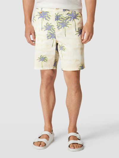 BOSS Orange Shorts met all-over motief Offwhite - 4