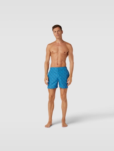 Frescobol Carioca Badehose mit Allover-Muster Blau 1