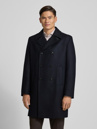 Cinque Lange jas met reverskraag, model 'VALED' Marineblauw - 4