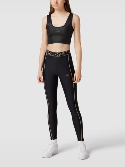 Puma Crop Top mit Logo-Print Modell 'Shiny' Black 1