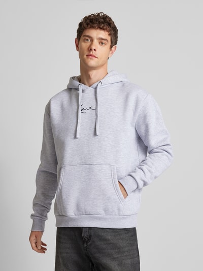 KARL KANI Hoodie met labelstitching Middengrijs gemêleerd - 4