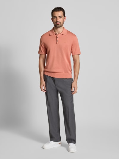 CK Calvin Klein Regular Fit Poloshirt mit Logo-Stitching Modell 'SUPIMA' Lachs 1