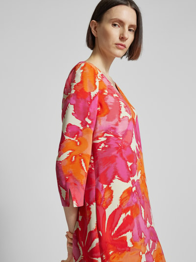 comma Knielange jurk met all-over print Rood - 3