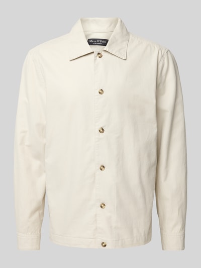 Marc O'Polo Loose fit overshirt van een mix van katoen en linnen Beige - 2