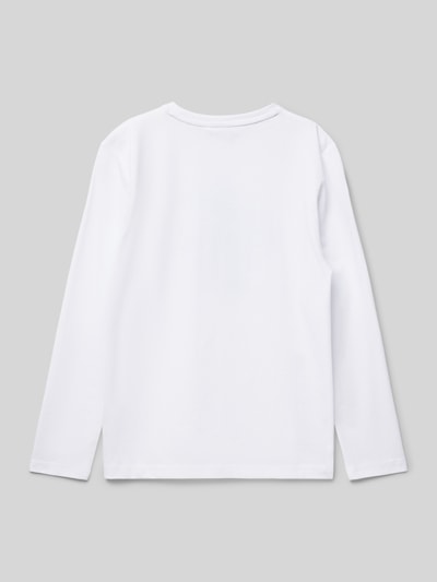 Boss Longsleeve mit Label-Print Weiss 3