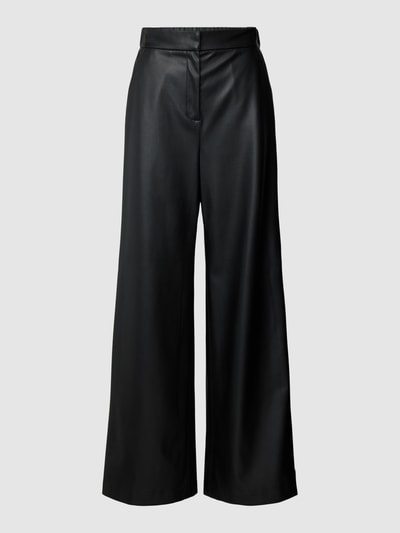 BOSS Black Women Broek in leerlook met labeldetail, model 'Tokasa' Zwart - 2