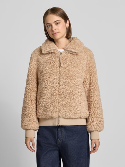 Marc O'Polo DENIM Regular fit teddyjack met opstaande kraag Beige - 4