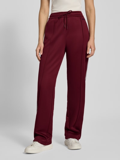 Calvin Klein Jeans Straight fit sweatpants met contraststrepen, model 'Terry' Bordeaux - 4