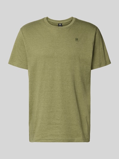 Produktfoto, T-Shirt mit Logo und Rundhalsausschnitt von G-Star Raw in Olivgrün, Reine Baumwolle, Regular-Fit, Herren T-Shirt, Rückenlänge 76 cm bei Größe L